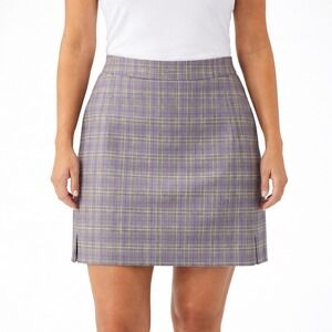 EP Pro Golf Skort Womens 10 Purple Plaid Tennis Skirt Athletic Performance Lined